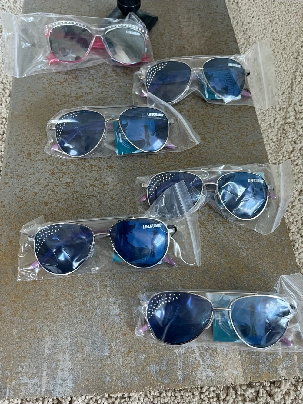 Lifeguard Kids Blue Aviator Sunglasses with Stud Accents